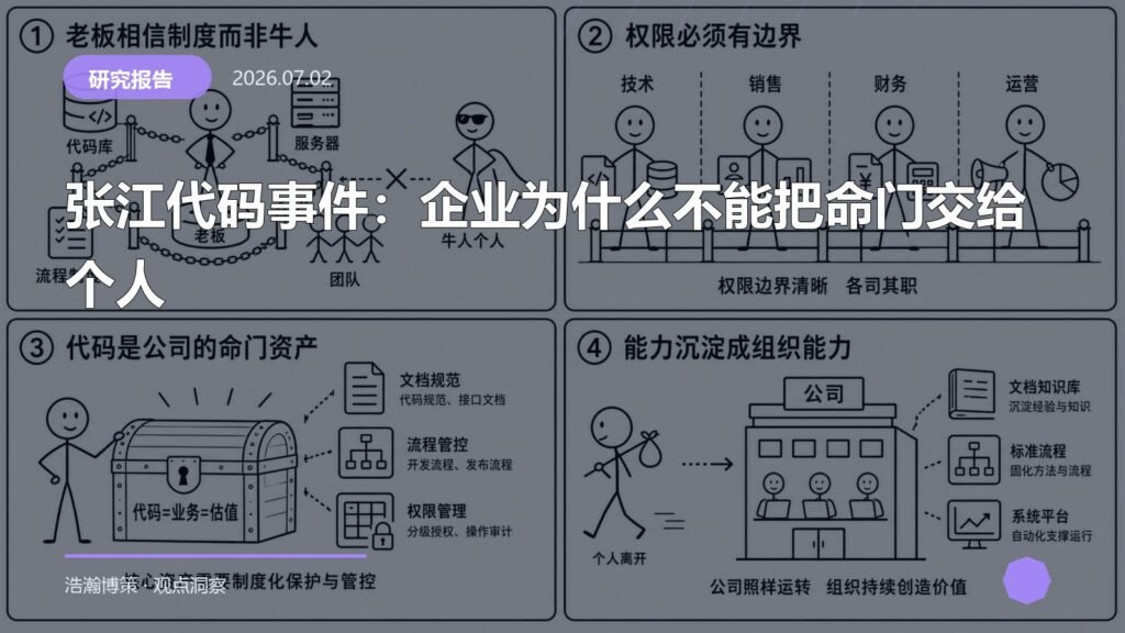 张江代码事件：企业为什么不能把命门交给个人