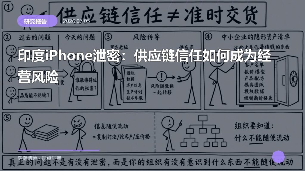 印度iPhone泄密：供应链信任如何成为经营风险