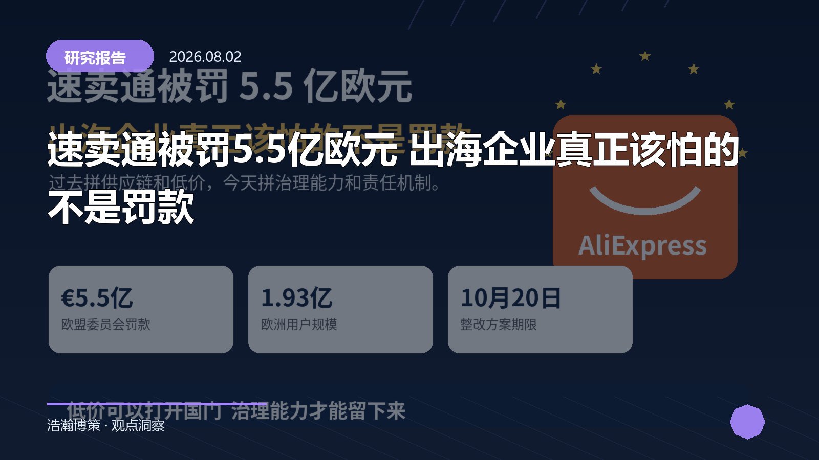 速卖通被罚5.5亿欧元 出海企业真正该怕的不是罚款