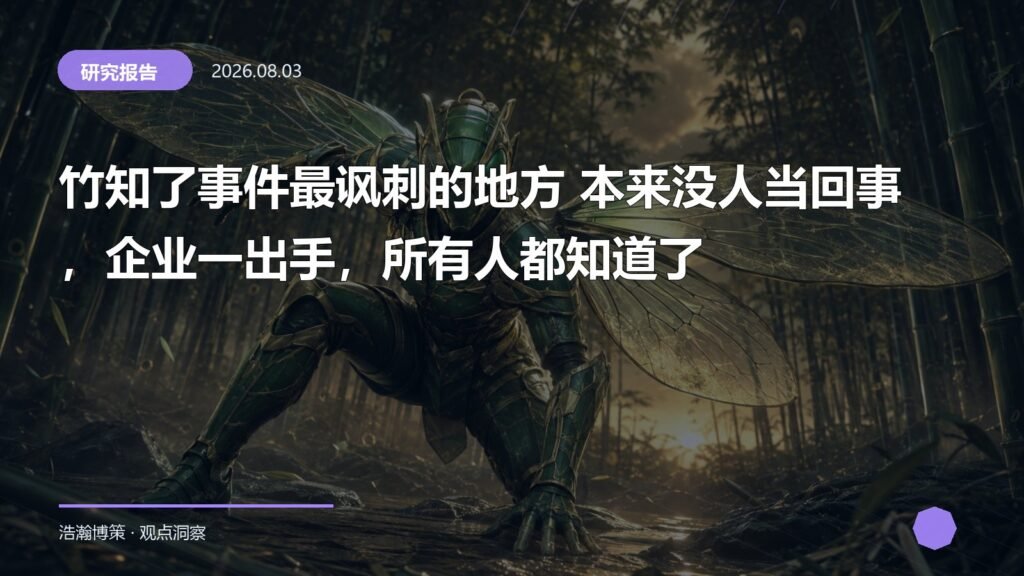 竹知了事件最讽刺的地方 本来没人当回事，企业一出手，所有人都知道了