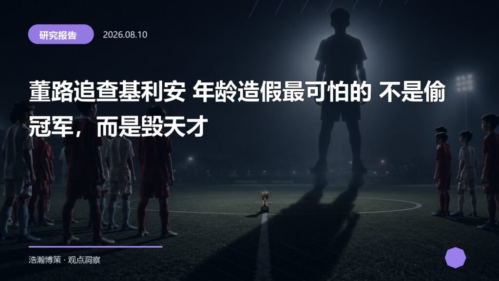 董路追查基利安 年龄造假最可怕的 不是偷冠军，而是毁天才