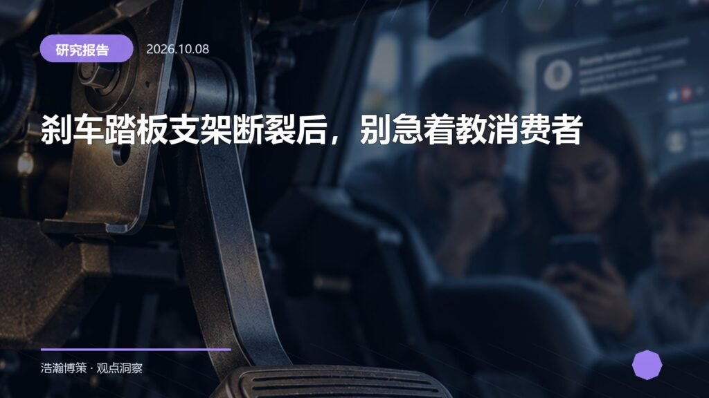 刹车踏板支架断裂后，别急着教消费者